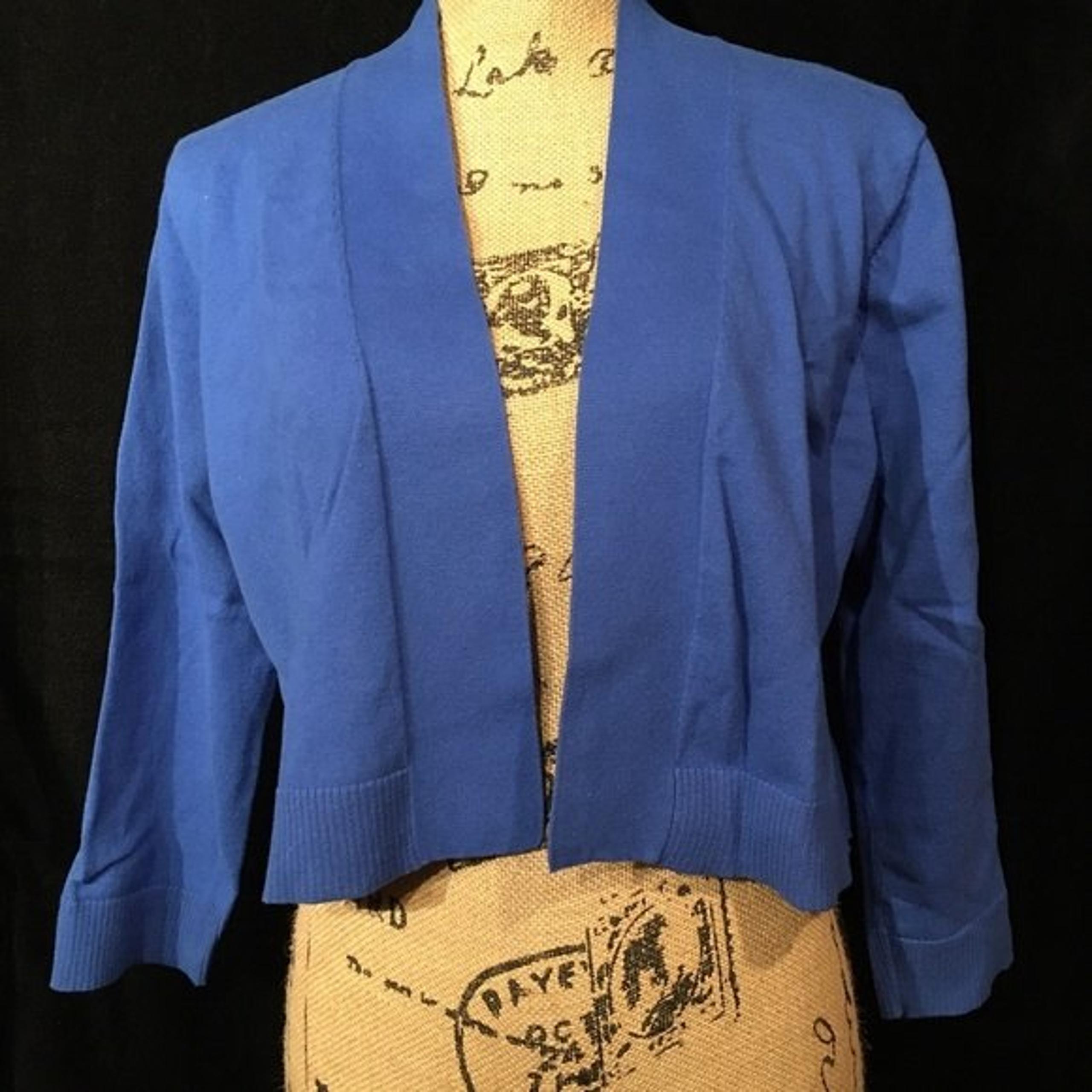 CALVIN KLEIN Shrug, Cropped, ROYAL BLUE, Women’s Size Large