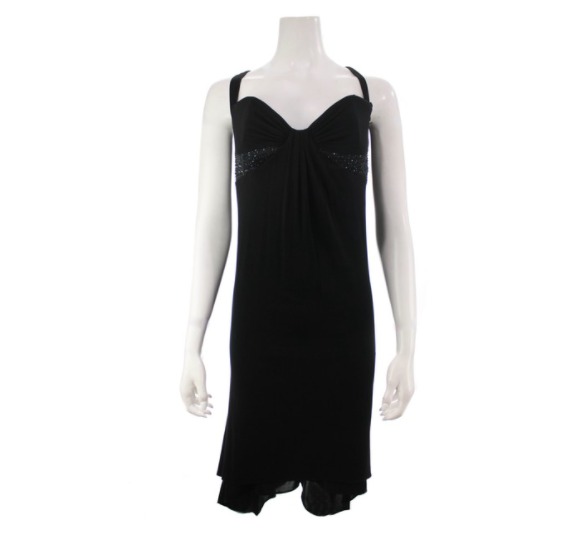 LAUNDRY PETITES Black Beaded Dress