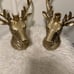 Brass Candelabra candle holders Buck with Antlers Deer Head 13 Tall gold color