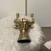 Brass Candelabra candle holders Buck with Antlers Deer Head 13 Tall gold color