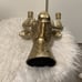 Brass Candelabra candle holders Buck with Antlers Deer Head 13 Tall gold color