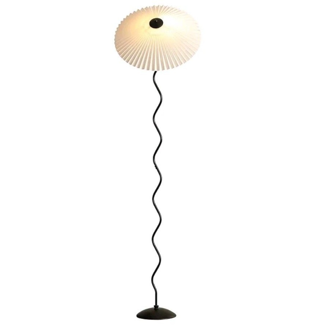 Kyoto Floor Lamp 59 Squiggle Pleated Wavy Floor Lamp