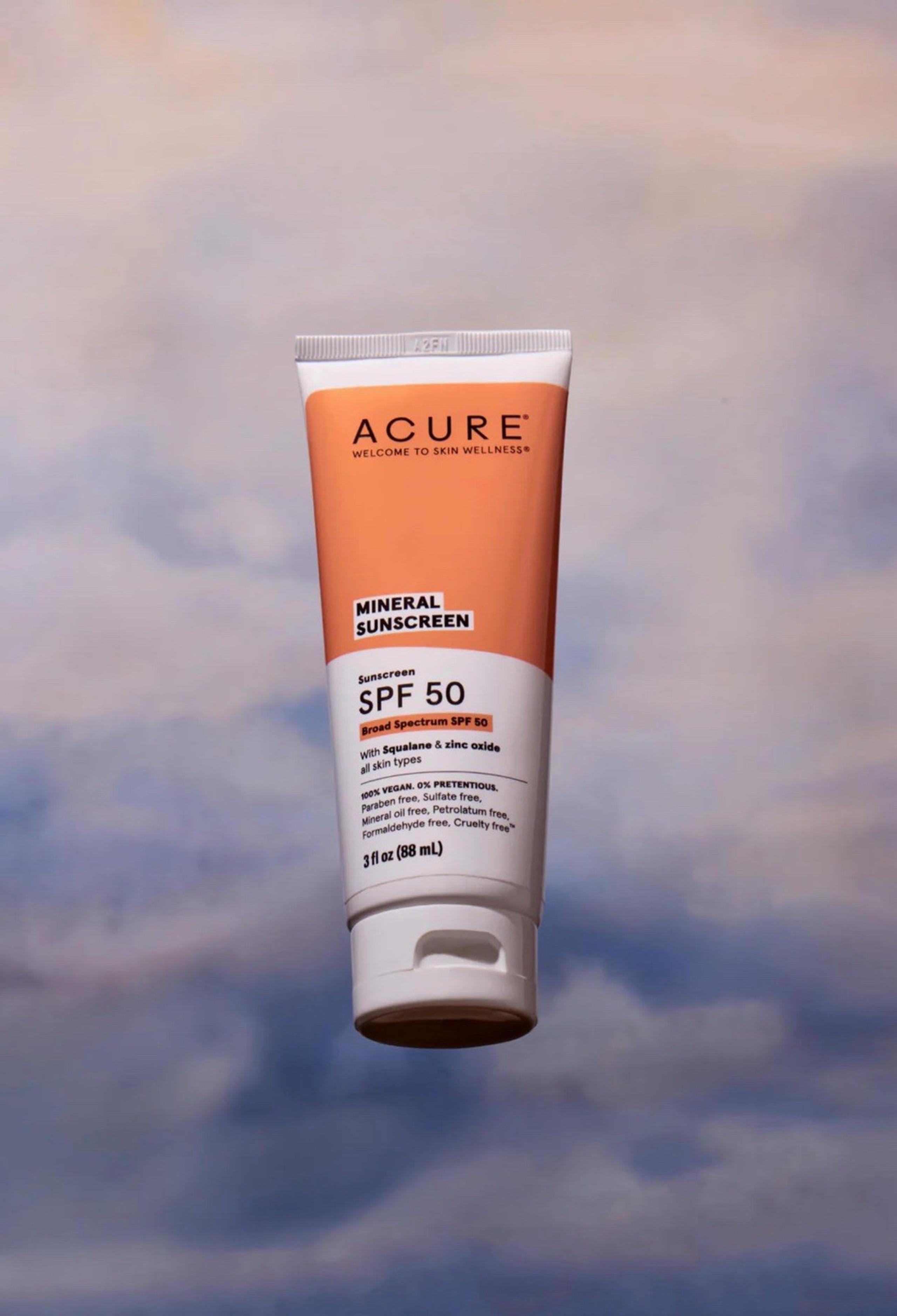 Acure ~ Mineral Sunscreen SPF 50 ~ 3fl.oz New Sun Protection Summer Face & Body