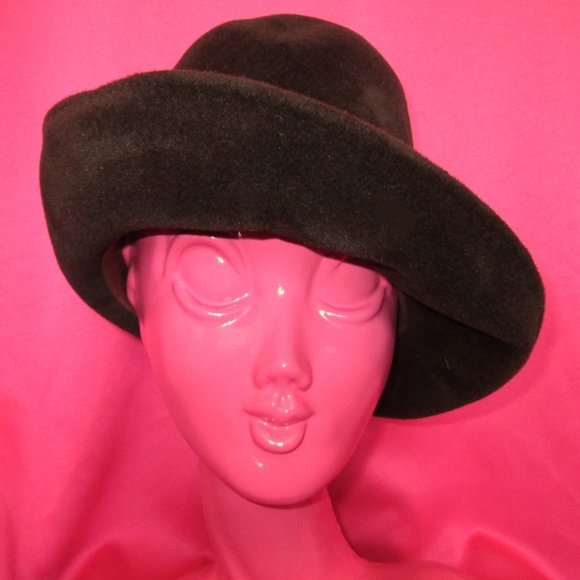 1960s vintage brown felt fedora hat boho