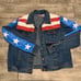 Vintage Bill Blass Hand Painted Denim Jean Trucker Women Jacket Coat Size Medium
