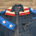 Vintage Bill Blass Hand Painted Denim Jean Trucker Women Jacket Coat Size Medium