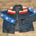 Vintage Bill Blass Hand Painted Denim Jean Trucker Women Jacket Coat Size Medium