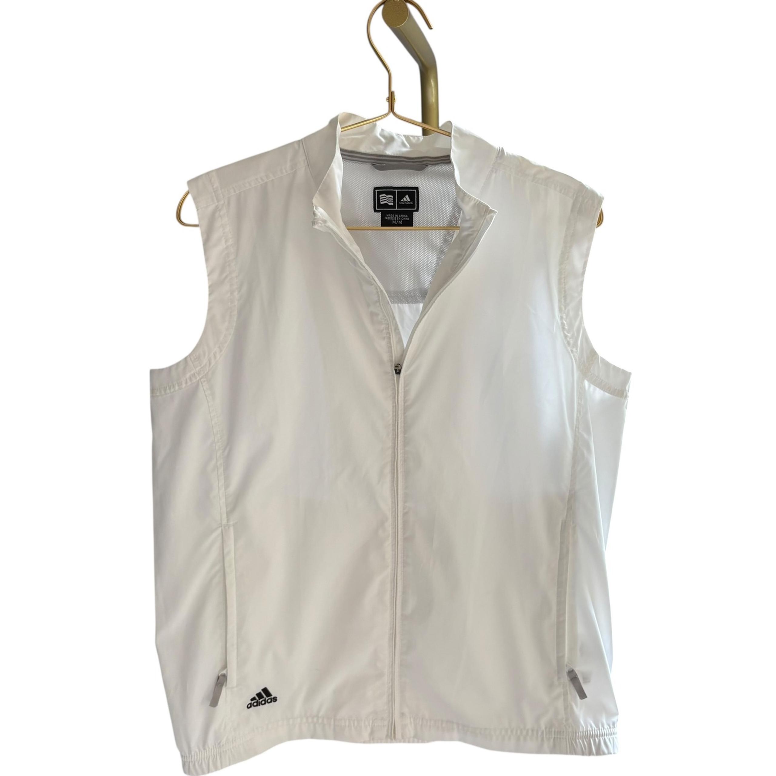 Adidas Women's Golf Vest Full Zip Sleeveless Lightweight White Athletic M/M