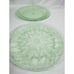 Set 2 Indiana Glass Green Uranium Dinner Plates Horseshoe Pattern 8 1/4 VTG