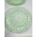 Set 2 Indiana Glass Green Uranium Dinner Plates Horseshoe Pattern 8 1/4 VTG