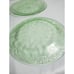 Set 2 Indiana Glass Green Uranium Dinner Plates Horseshoe Pattern 8 1/4 VTG