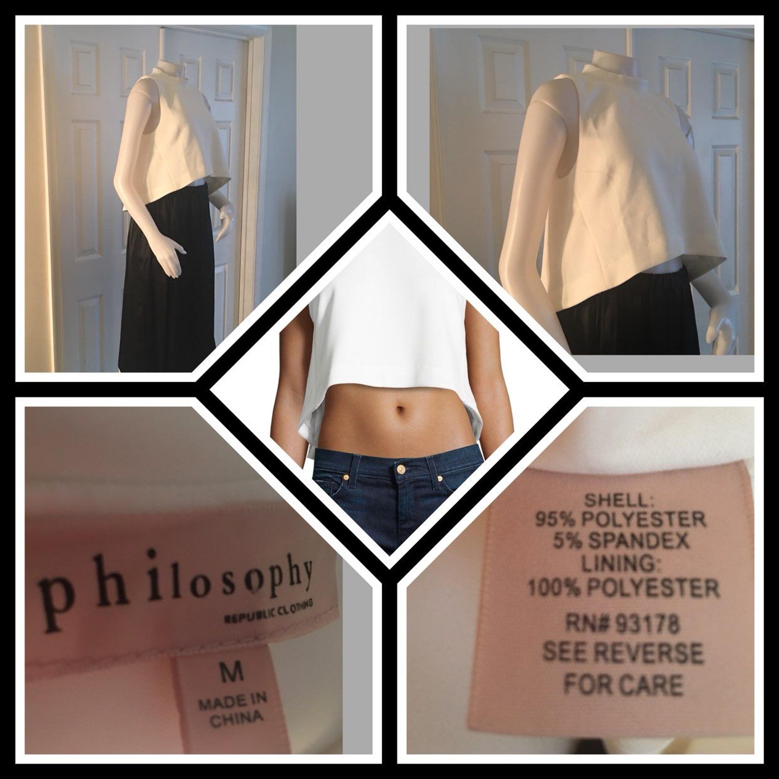 Philosophy White Cropped Top M