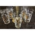 5 Vintage Libby PARTRIDGE IN A PEAR TREE 5 1/2 Glasses with GOLD & WHITE Design
