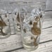 5 Vintage Libby PARTRIDGE IN A PEAR TREE 5 1/2 Glasses with GOLD & WHITE Design
