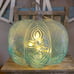 Light up mint green glass pumpkin !