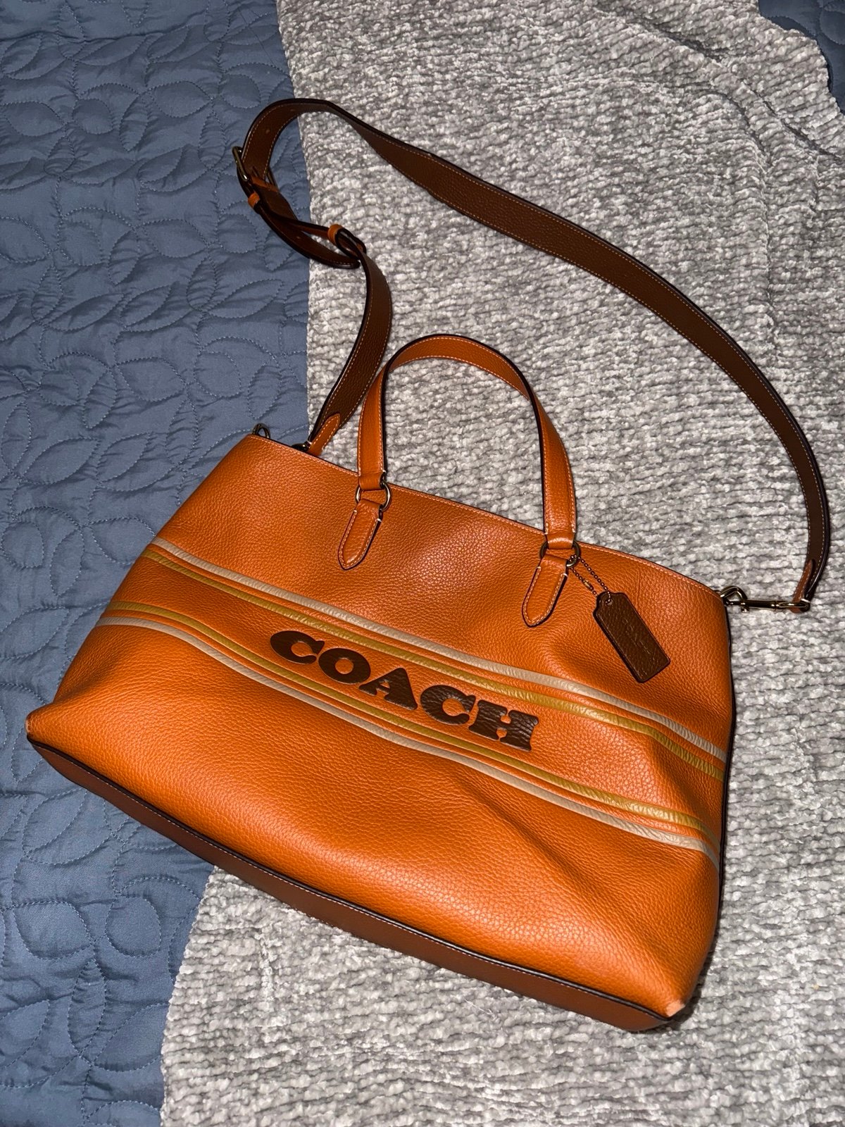 Coach Orange Leather Shoulder Bag
