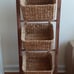 Rattan slelf/unit w basket