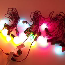 3 Usalite Cone Bulb Christmas Light Sets Missing Some Bulbs Green/Red Cord