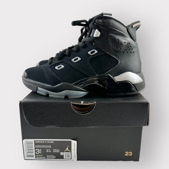JORDAN 6-17-23 (GS) Boys – Black/Black-metallic Silver