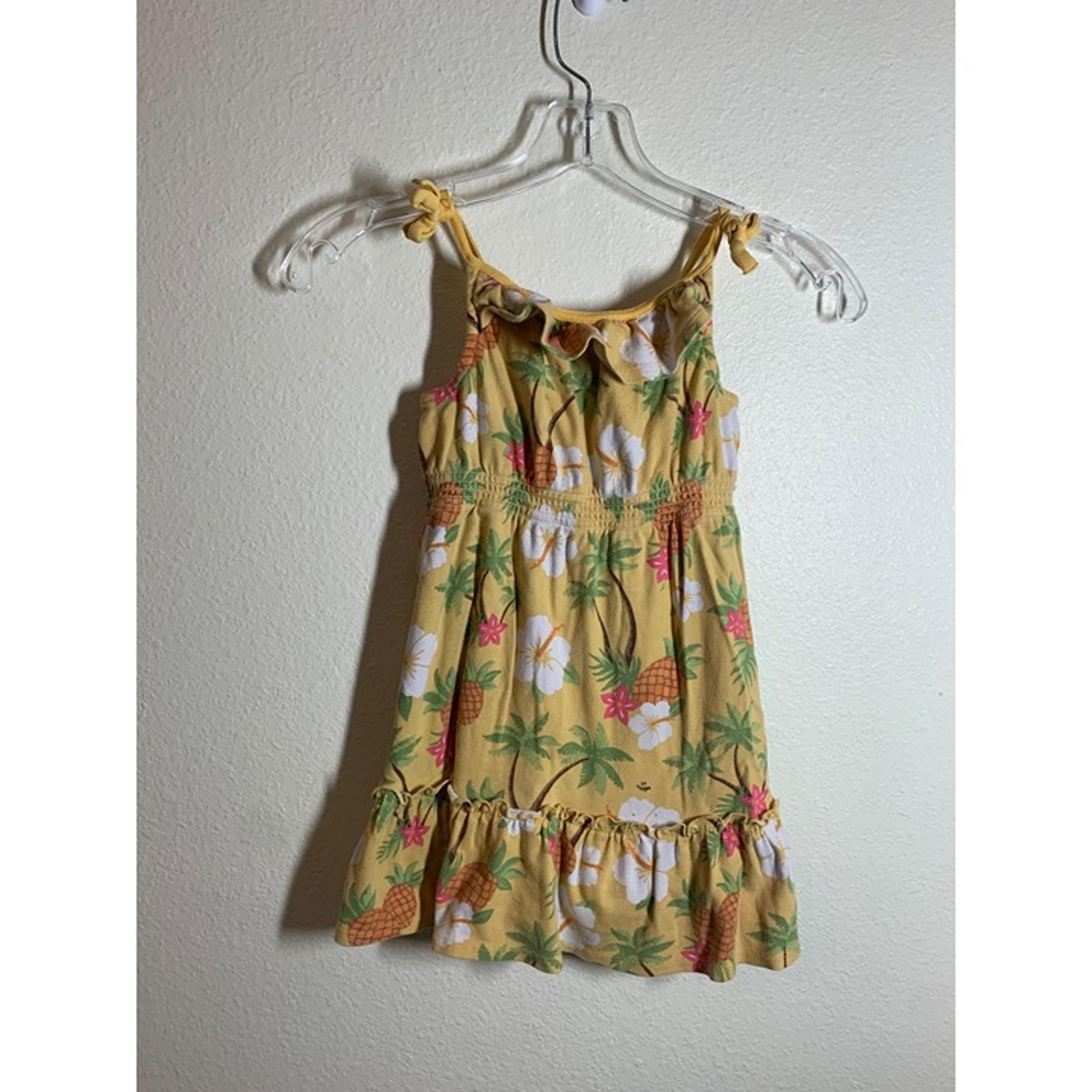 Gymboree Tropical print Cotton Summer Dress Girls Size 4 Yellow AD6
