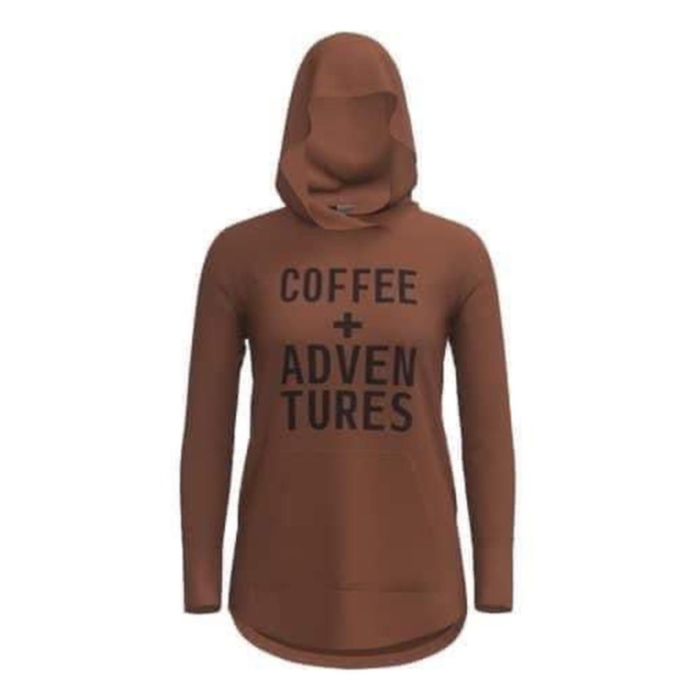 LuLaRoe Womens Hoodie Size 2XL Amber Coffee & Adventures Sweatshirt 2X NWT
