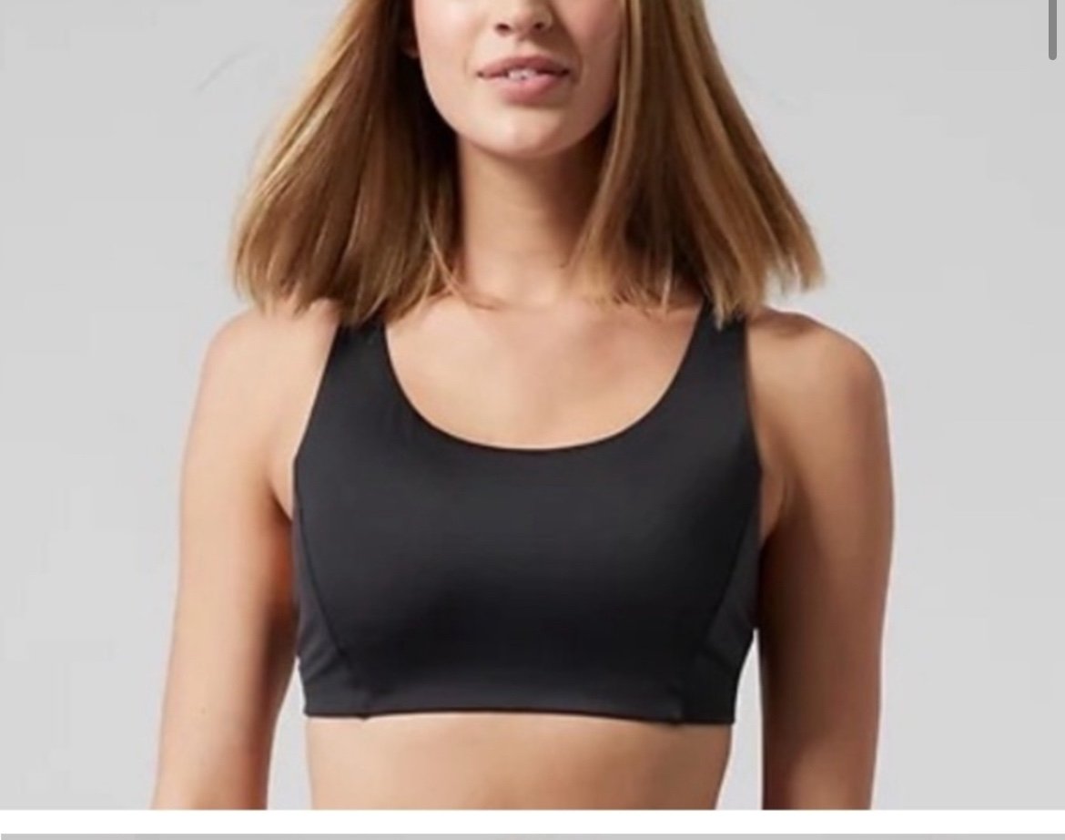 NWT ATHLETA Malibu Bikini Top A- C Cup Black Size M Athletic Racerback