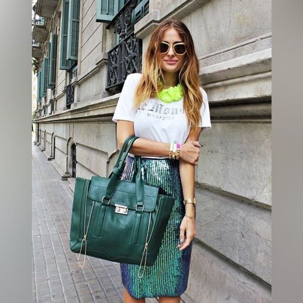 H&M Green Sequin Fish Tail Skirt *blogger fave!*