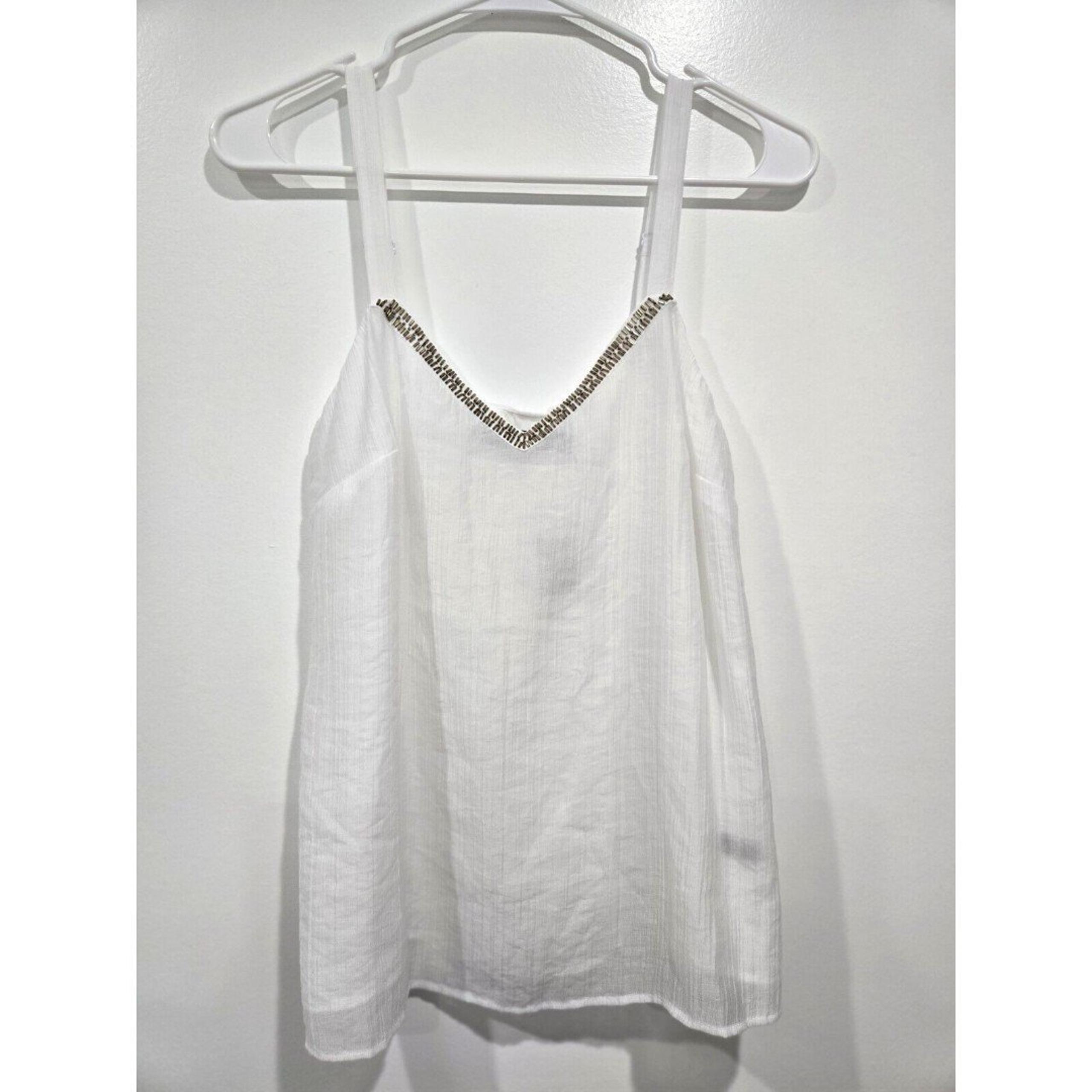 NWT The Limited Women's Sleeveless, Embellished White  Tank Camisole Size Small