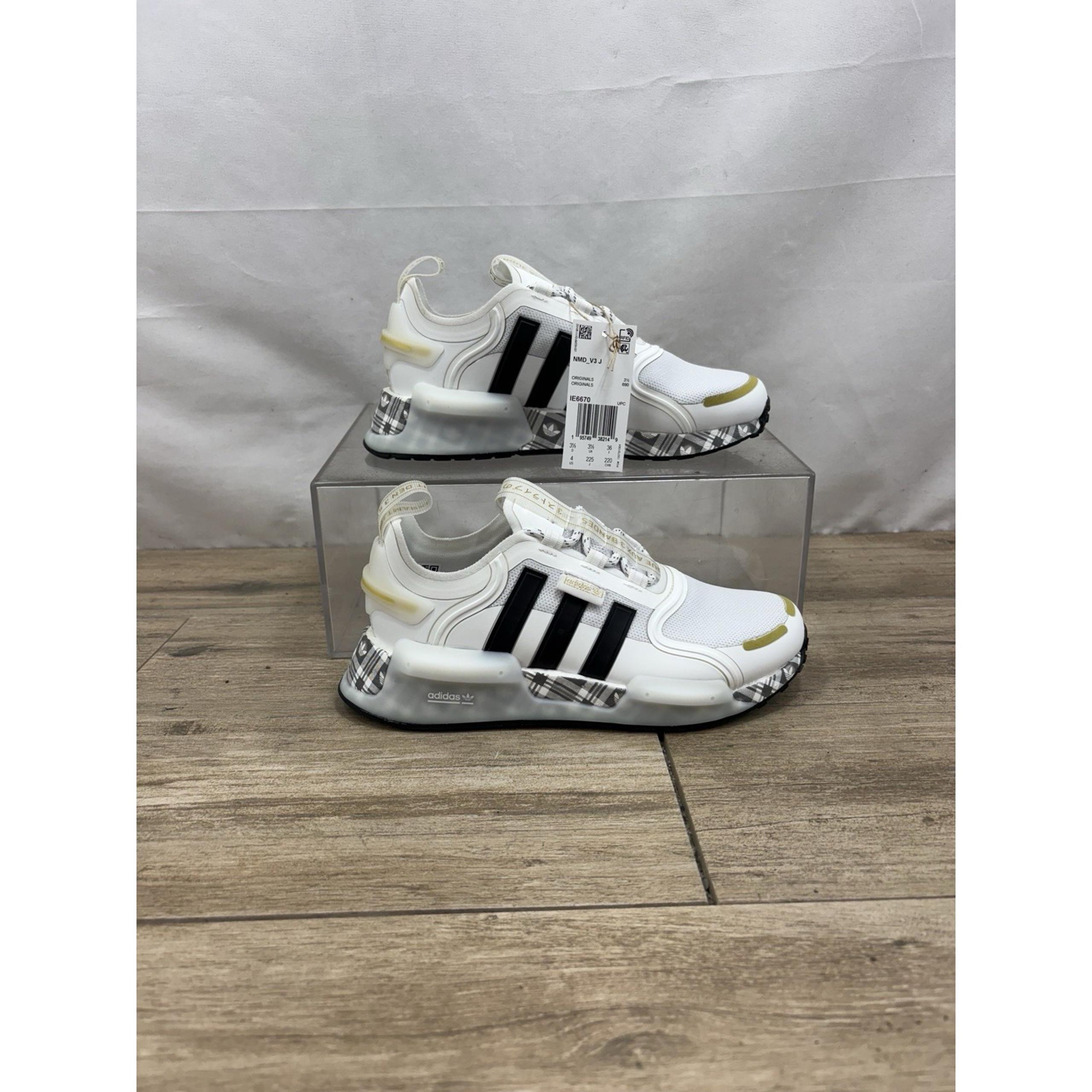 adidas Nmd V3 Mens Fashion Sneakers in White Black - 4