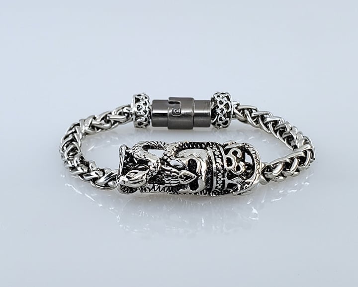 8 Mens 18K White Gold Chain Link Bracelet Guys 18 Karat 8 inch Silver Jewelry