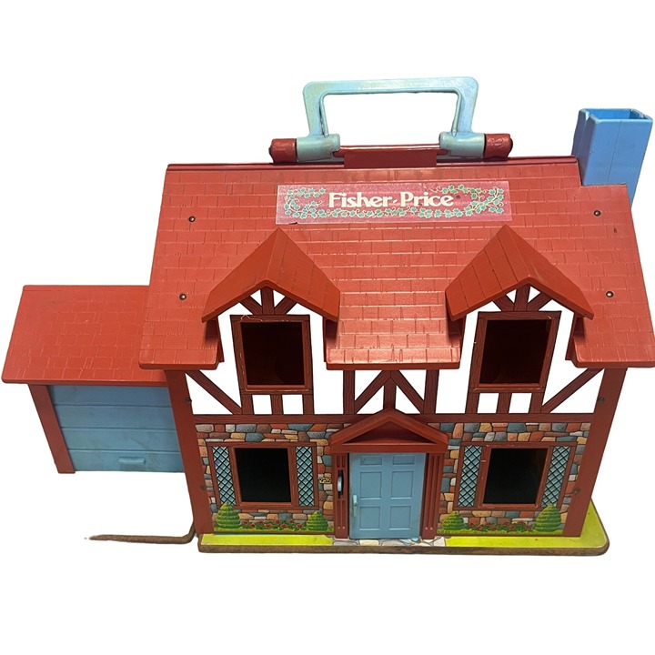 Vintage Fisher Price Little People Play Family House Tudor w/Figures