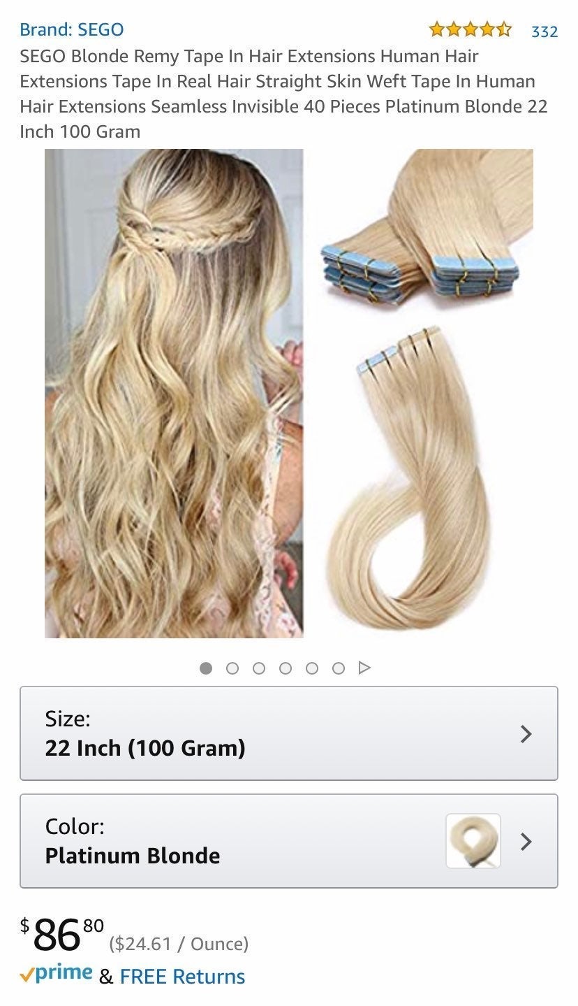 22 inch Hair extensions human hair