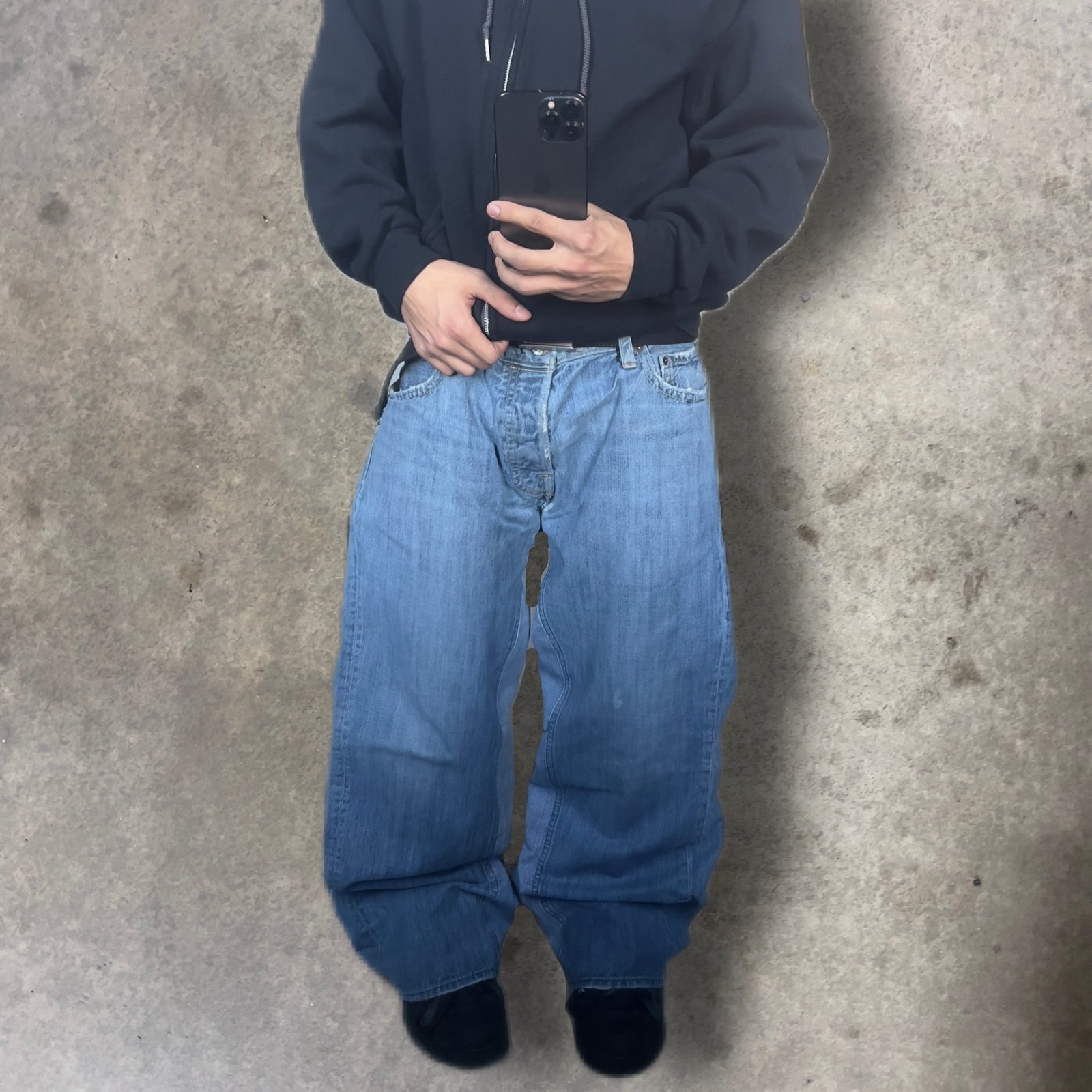 Custom Upcycled Distressed Wide Leg Flared Hollister Jeans