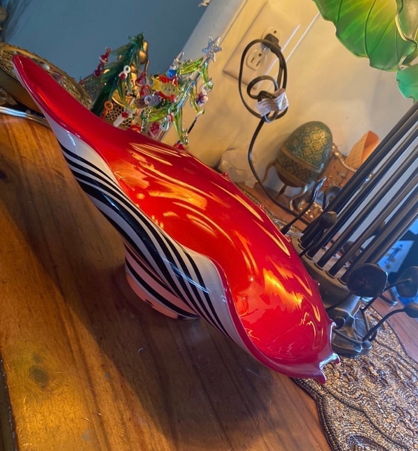 Huge Art Glass Józefina Glassworks zebra pop-art Krosno Poland