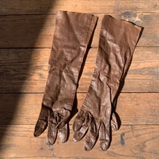 50s brown leather gloves