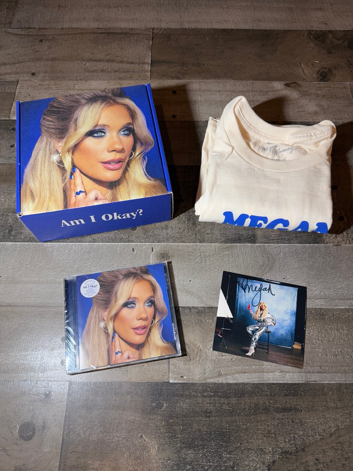 Megan Moroney signed autographed am I okay signed box set indifferent tshirt