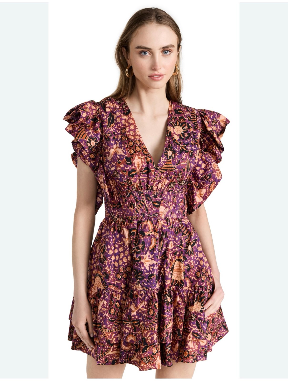 NWT Ulla Johnson Kiri Ruffled Minidress In Fuchsia Size 8