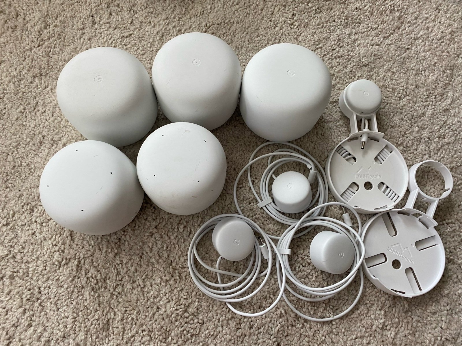 Google Nest AC2200 Mesh Wi-Fi System - 5 units + wall mounts