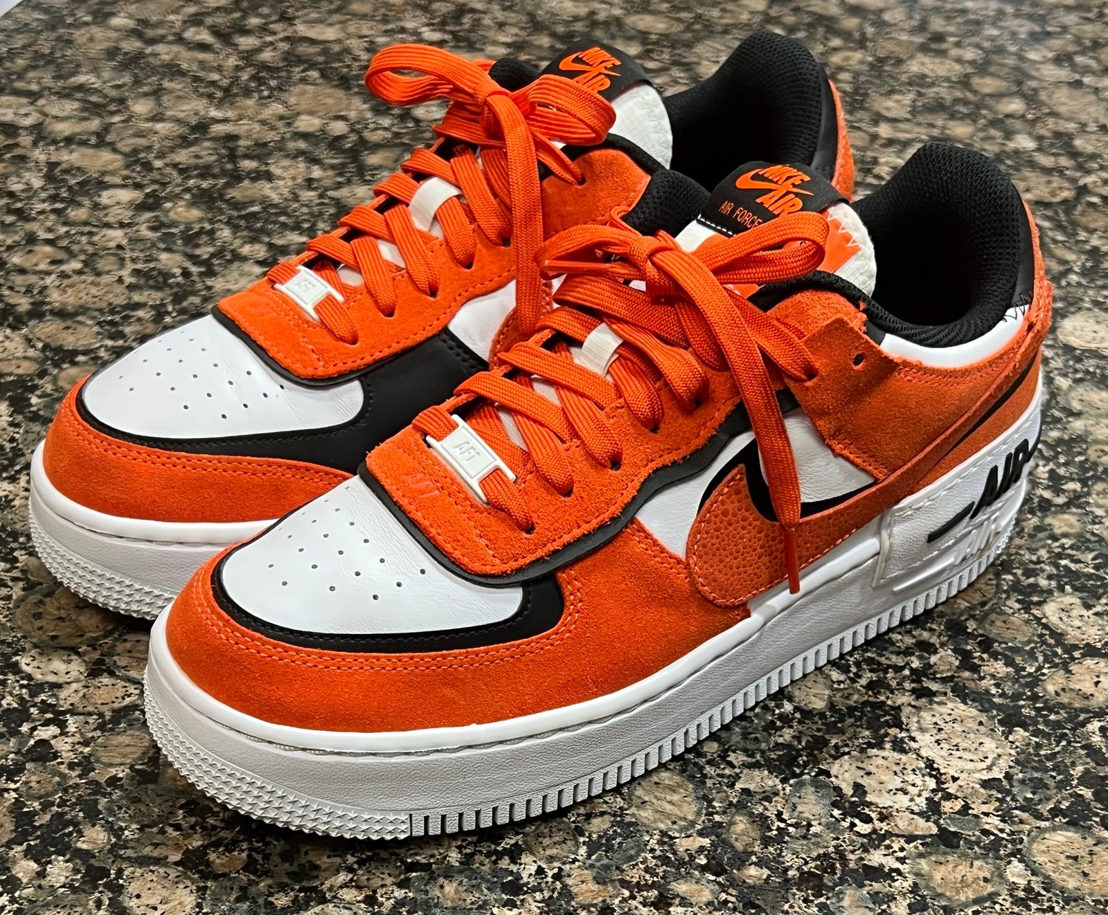 Size 10 - Nike Air Force 1 Shadow Cracked Leather - Orange W