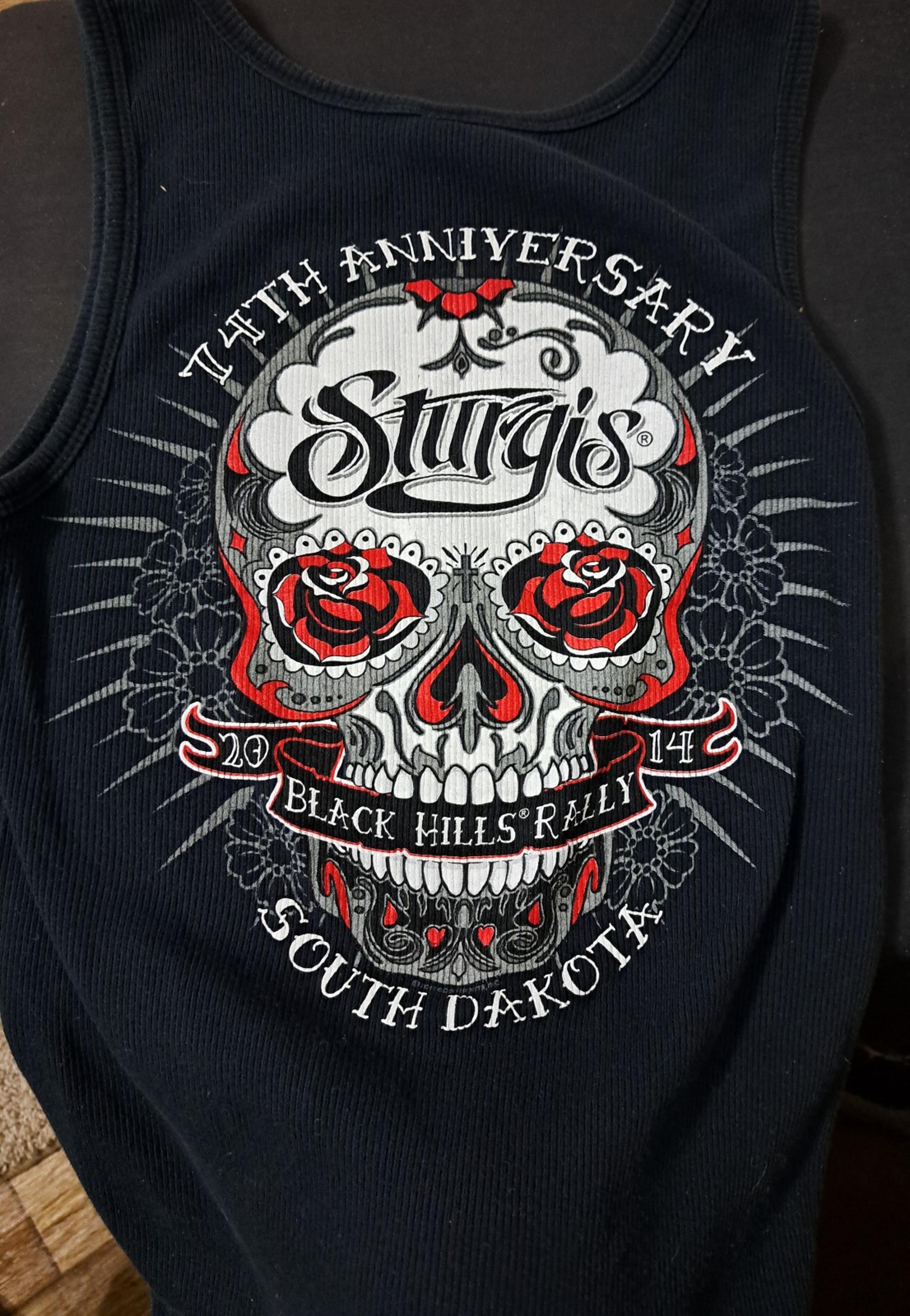 Vintage 2014 Sturgis Black Hills Rally 74th Anniversary Tank Top. Size 2XL