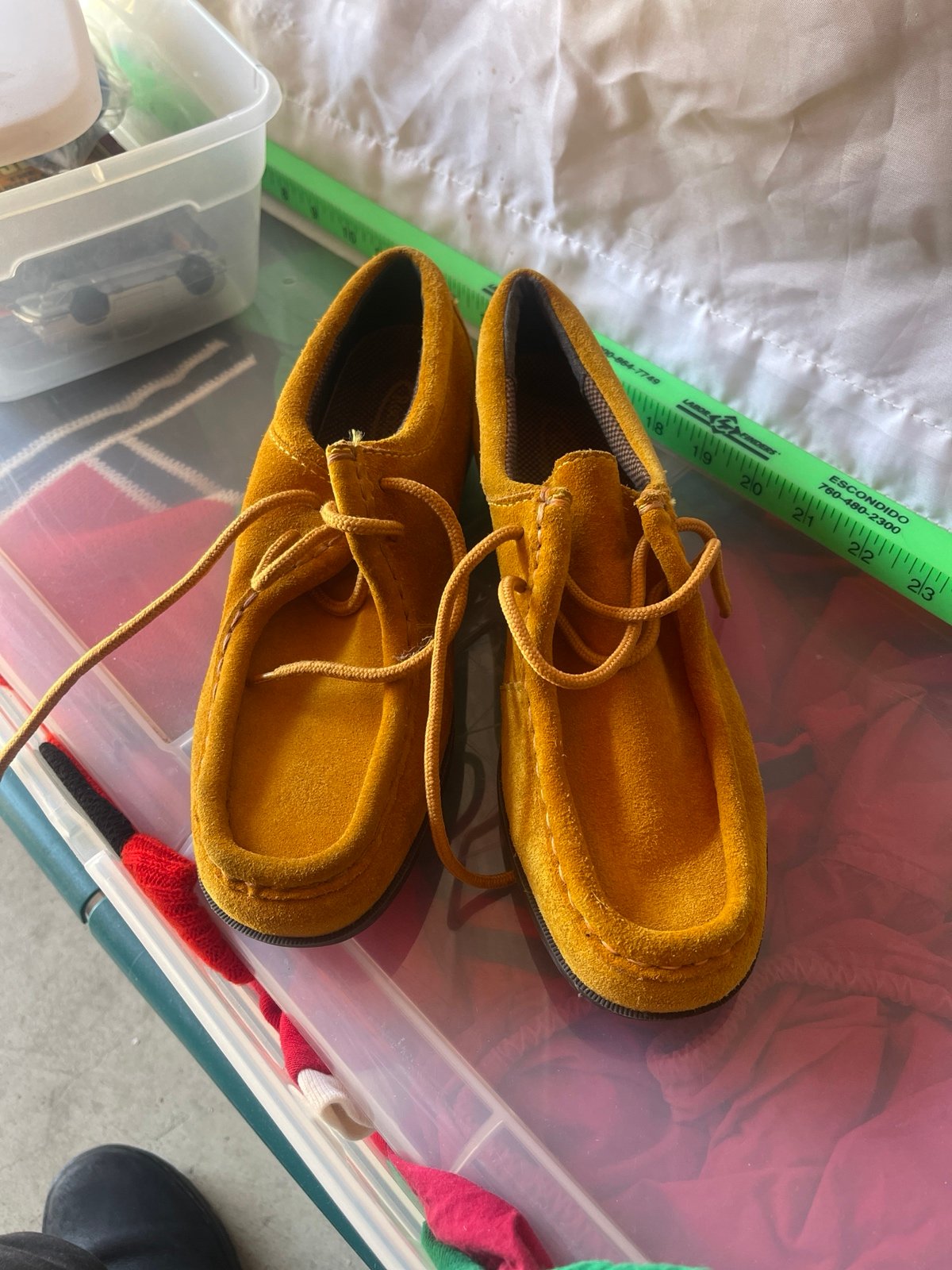 Vintage ROCKPORT Suede mustard yellow brown sz 7 1/2 M