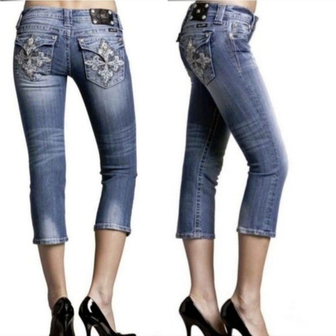 Miss Me Y2K JP5335P6 Capri Low Rise Light Wash Cropped Denim Jeans Size 27
