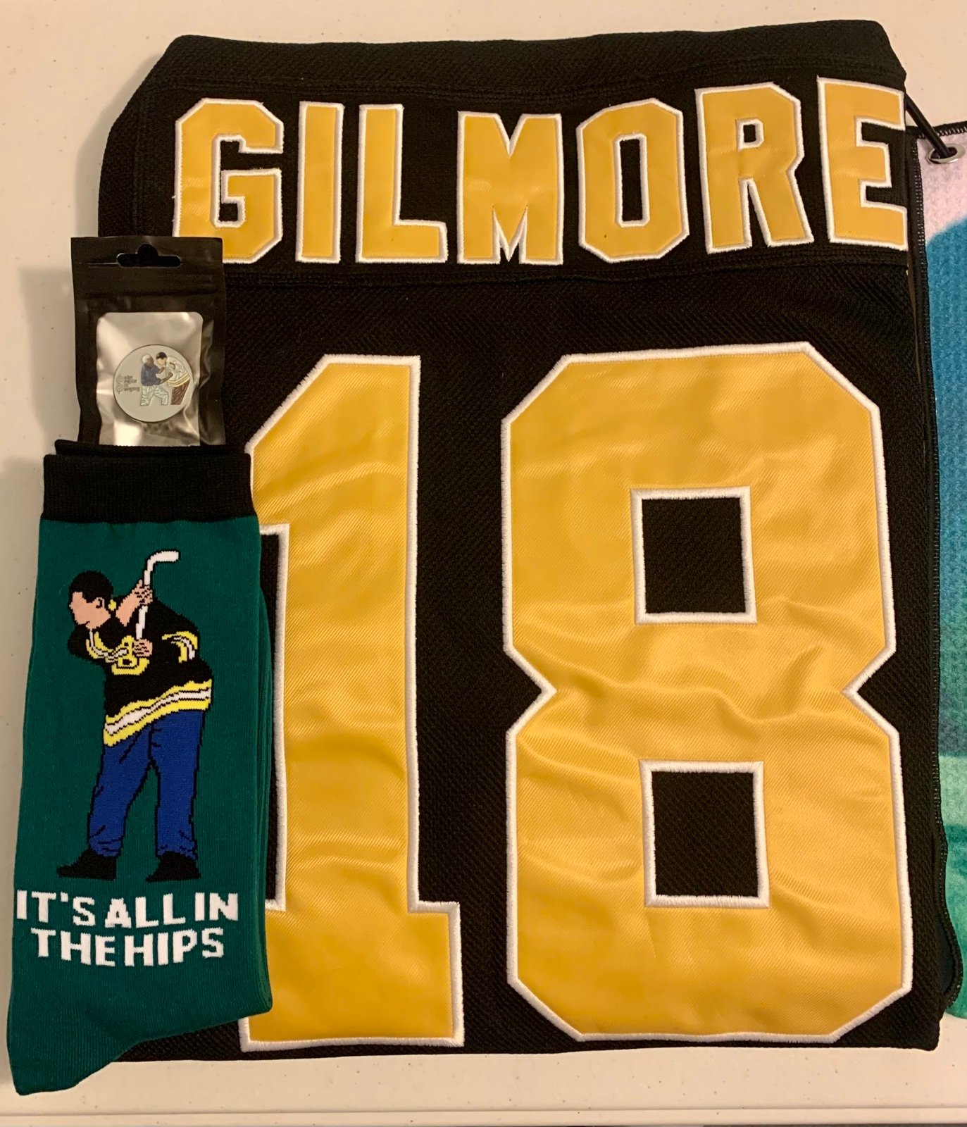 HAPPY GILMORE Jersey, Ball Marker, Crew Socks Lot