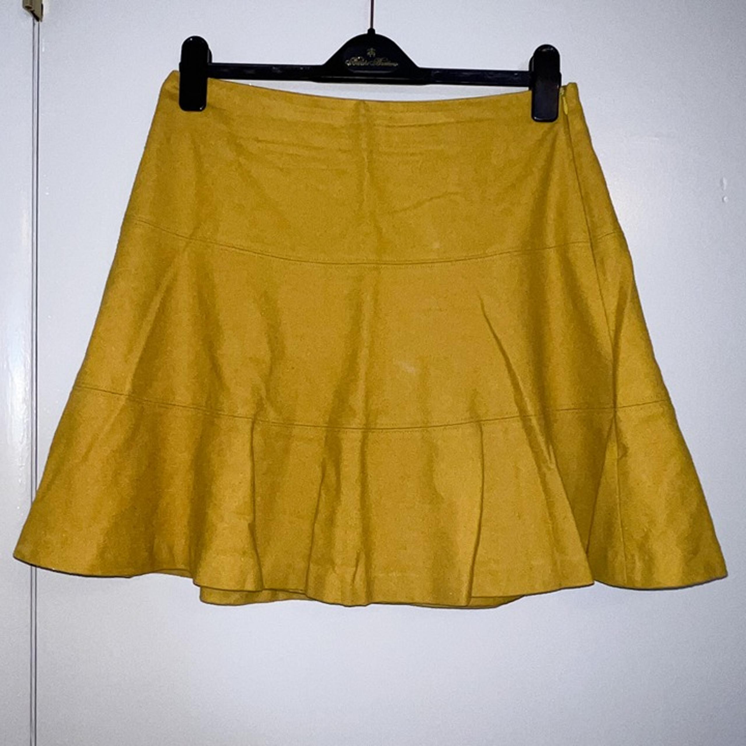 Boden Women's Wool Blend A-Line Skater Swing Skirt Mustard Yellow Size 8R