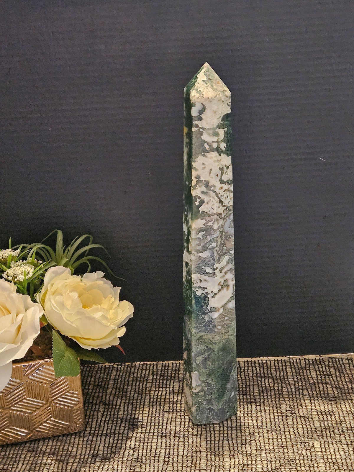 LARGE Moss Agate Tower