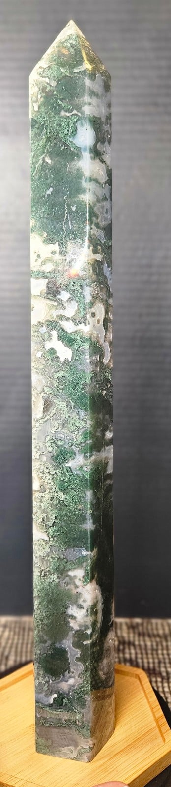 LARGE Moss Agate Tower