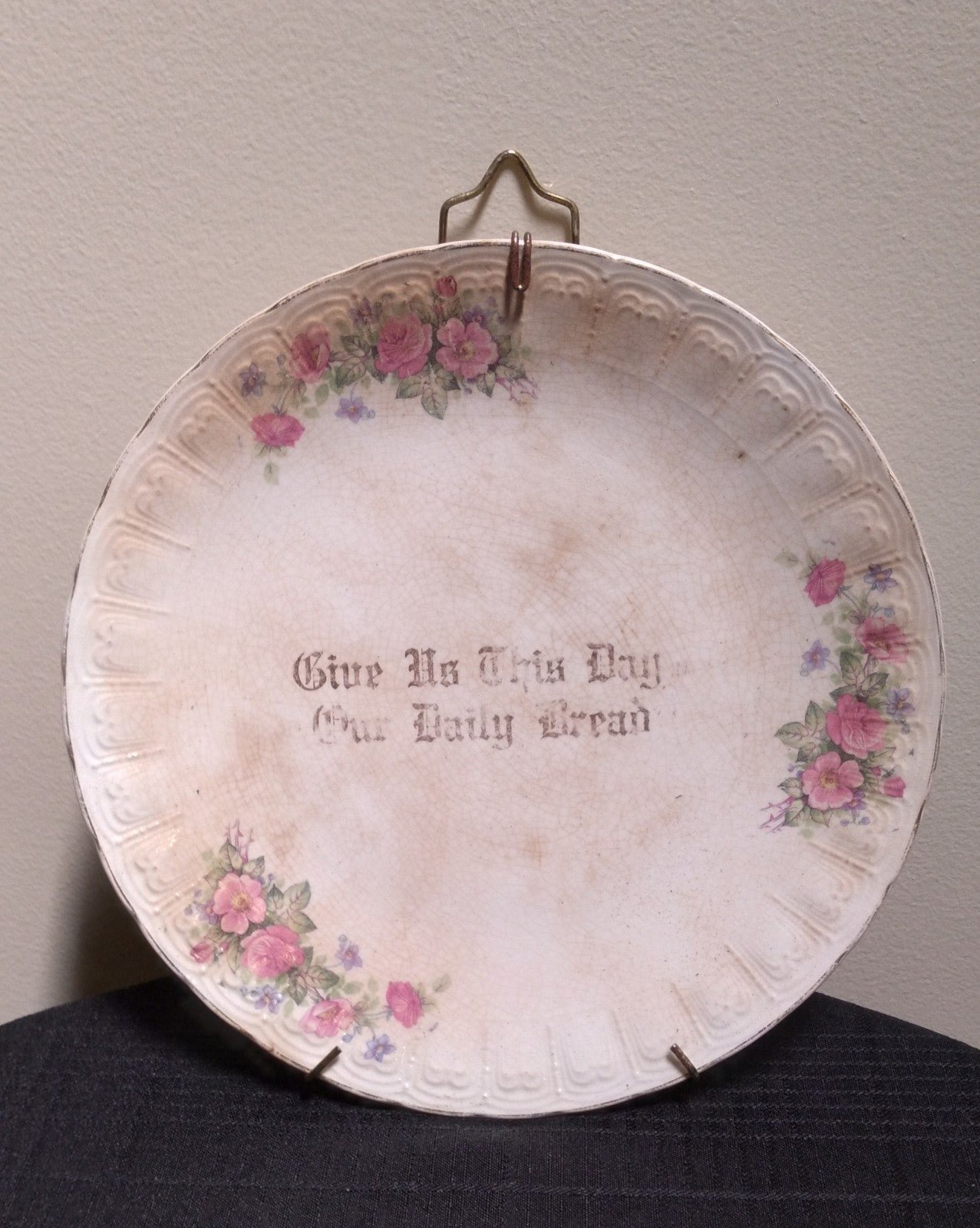 Vintage Give Us This Day Our Daily Bread Decorative Plate