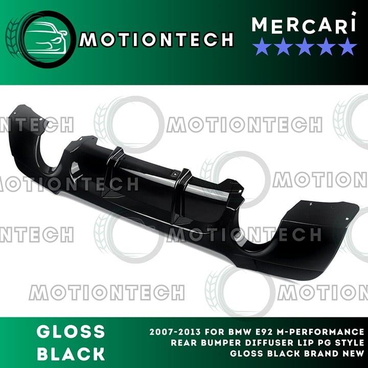 For 2007-2013 BMW E92 M-Performance Rear Bumper Diffuser Lip PG Style Glos Black