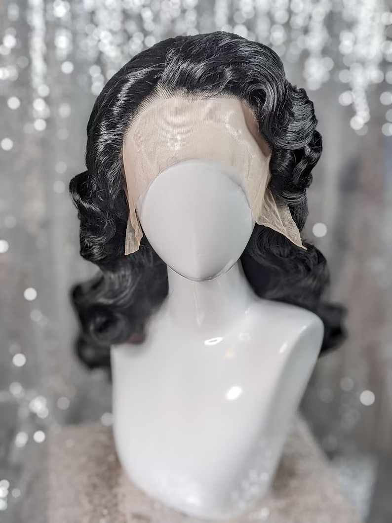 MADE TO ORDER Hollywood waves, lacefront fingerwaved wig