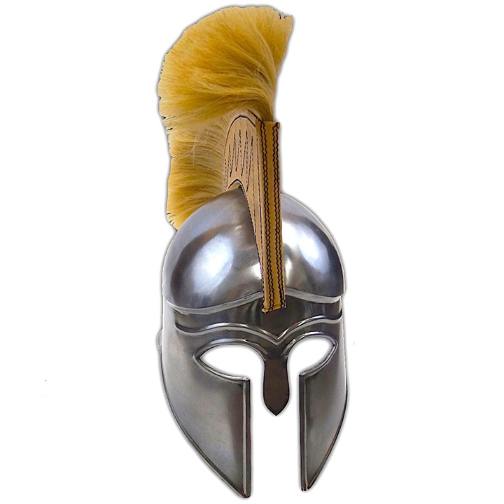 Gladiator Helmet with Plume, Chrome *For Display Only*